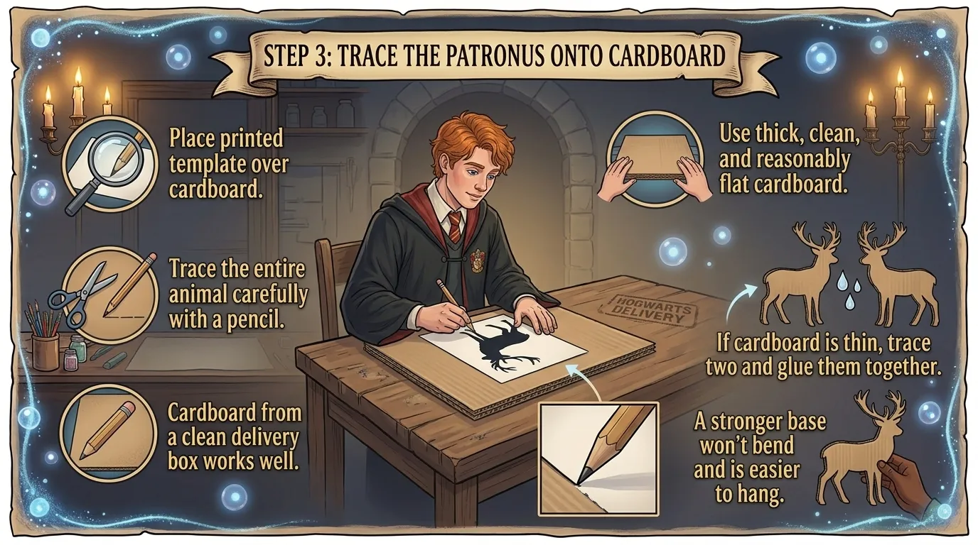 Step 3 Trace the Patronus Onto Cardboard